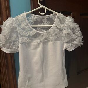 Chic White Ruffle Sleeve Blouse